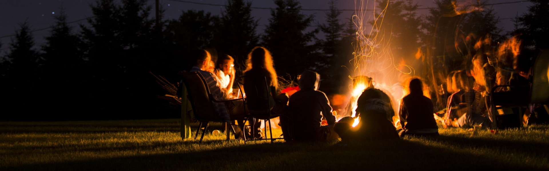 A group of people around a fire